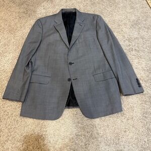 Hickey Freeman Nordstrom Blazer Mens 44R Gray Check Wool Sport Coat Jacket